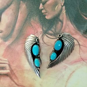SALE: Vintage Navajo turquoise/sterling earrings